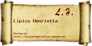 Lipics Henrietta névjegykártya