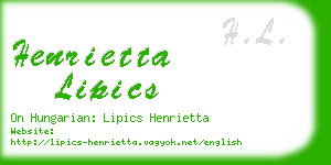 henrietta lipics business card